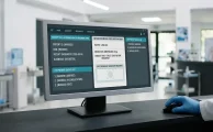 Pantalla de software de telemedicina y salud digital con modulo de historia clinica electronica y receta medica digital.